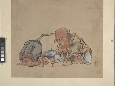 Wein trinken von Katsushika Hokusai