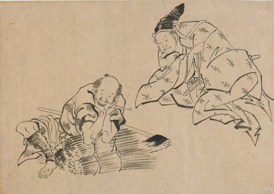 Bauer und Adliger, spätes 18. - frühes 19. Jahrhundert von Katsushika Hokusai
