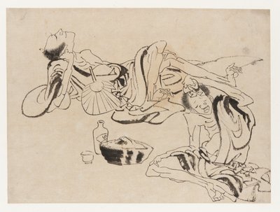 Sommer-Sake-Trinker von Katsushika Hokusai