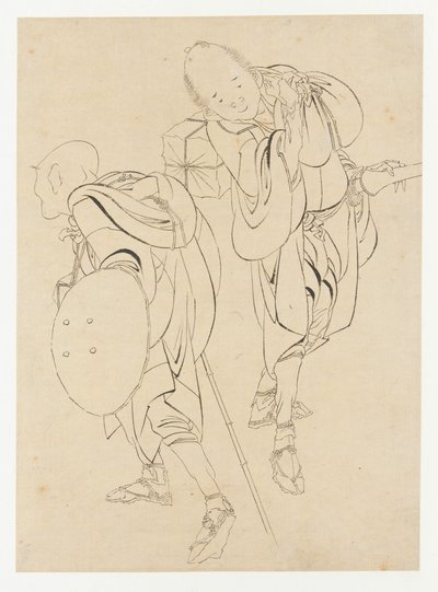 Reisende, spätes 18. - frühes 19. Jahrhundert von Katsushika Hokusai