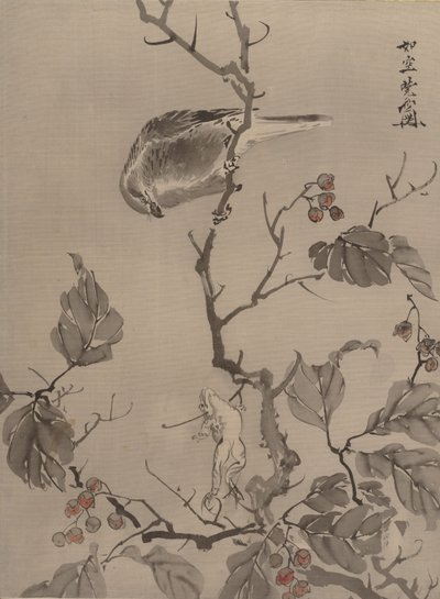Vogel und Frosch, ca. 1887 von Kawanabe Kyosai
