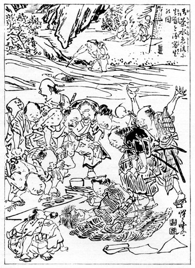 Junger Kyôsai zeichnet den abgetrennten Kopf, 1898 von Kawanabe Kyosai