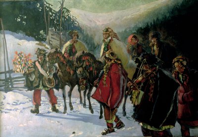 Huzulenhochzeit, 1909 von Kazimierz Sichulski