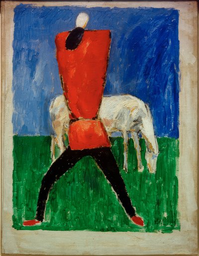 Mann und Pferd von Kazimir Severinovich Malevich