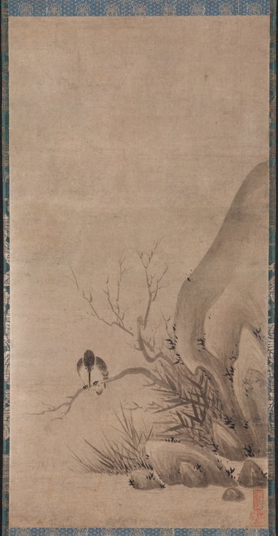 Eisvogel über einem Bach von Kenkō Shōkei