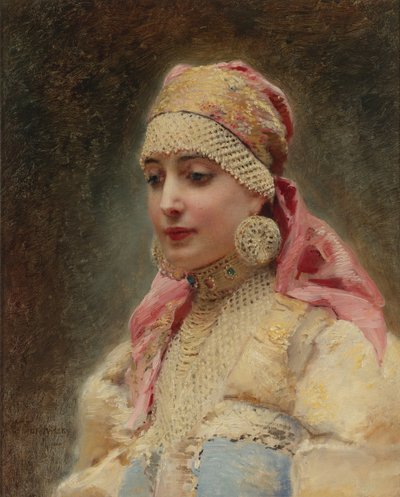 Frau eines Bojaren von Konstantin Egorovich Makovsky