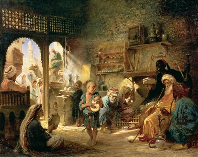 Kaffeehaus in Kairo, 1870er Jahre von Konstantin Egorovich Makovsky