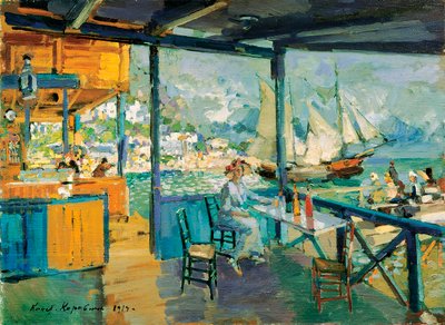 Pier in Gurzuf, 1914 von Konstantin Alekseevich Korovin