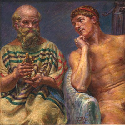 Sokrates und Alkibiades von Kristian Zahrtmann