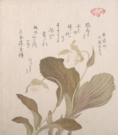 Hotei Blumen, 19. Jahrhundert von Kubo Shunman