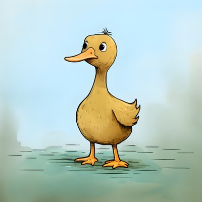Ente auf dem Feld von Kurt Heppke