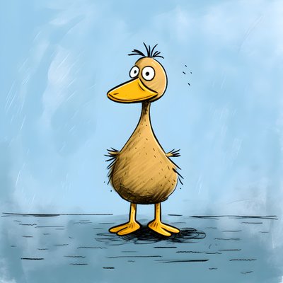 Ente auf dem Feld von Kurt Heppke