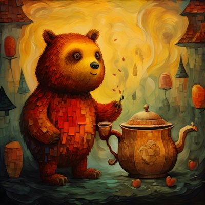 Teddybär und Honigtopf 2 von Kurt Heppke