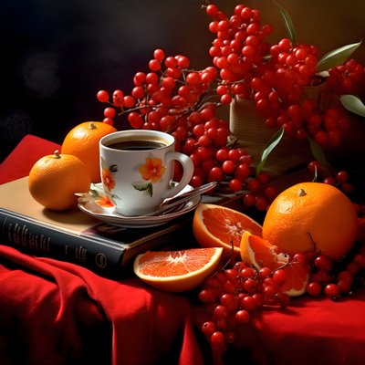 Zitrusfrüchte rotes Buch Kaffee von Kurt Heppke