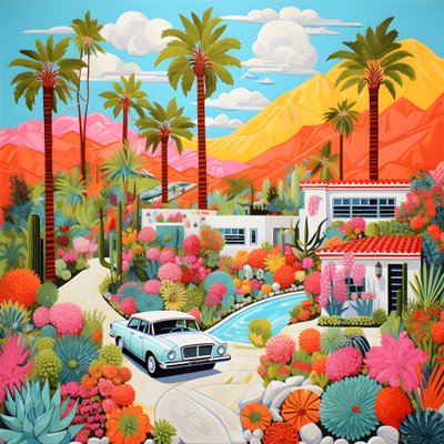 Detaillierte Illustration von Palm Springs 1 von Kurt Heppke
