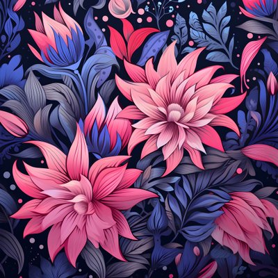 ein Blumenstrauß in rosa und blau von Kurt Heppke