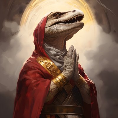 Killer Queen betender T-Rex 2 von Kurt Heppke