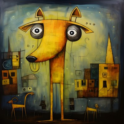 Gelber Hund 1 von Kurt Heppke
