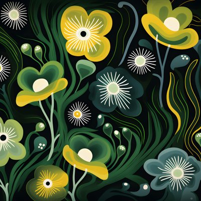 Zeitgenössische abstrakte Formen Marimekko 1 von Kurt Heppke