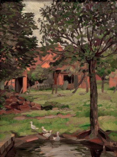 Gehöft mit Gänsen von Kurt Schwitters