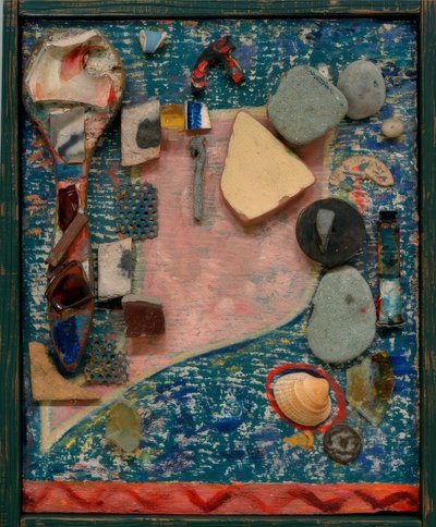 Kleines Merzbild mit vielen Teilen von Kurt Schwitters