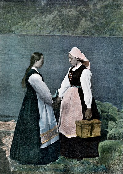 Postfrau, Sognafjorden, Norwegen, ca. 1890 von L Boulanger