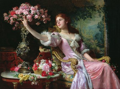 Dame mit Blumen von Ladislaw von Czachorski