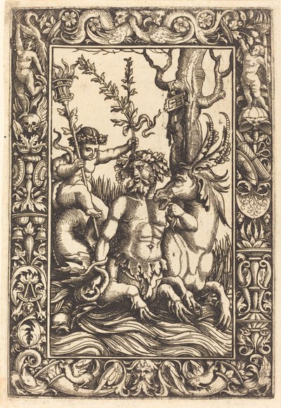 Mythologisches Meeresmotiv von Lambert Hopfer after Nicoletto da Modena