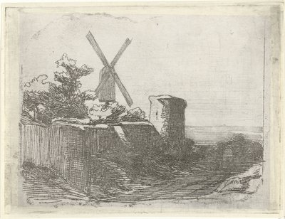 Ruine mit Mühle von Lambertus  Hardenberg