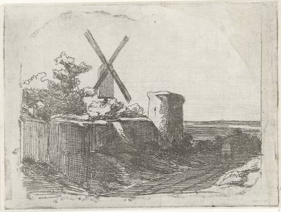 Ruine mit Mühle von Lambertus  Hardenberg