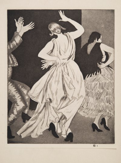 Spanische Tänzerin Nr. 1, veröffentlicht 1923 von Laura Knight