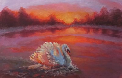 Vorwärts, Schwan schwimmt, 2024 von Lee Campbell