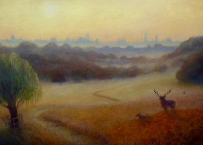 Richmond Park Herbstmorgen, 2020 von Lee Campbell
