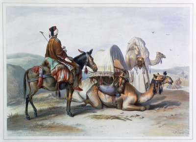 Kafila mit einem Kamel, das eine Hodesh trägt, 1848 von Lehnert