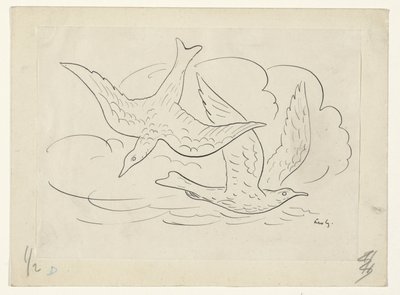 Zwei Vögel von Leo Gestel (signed by artist)