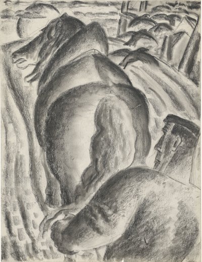 Bauer mit Pflug und Zugpferd von Leo Gestel