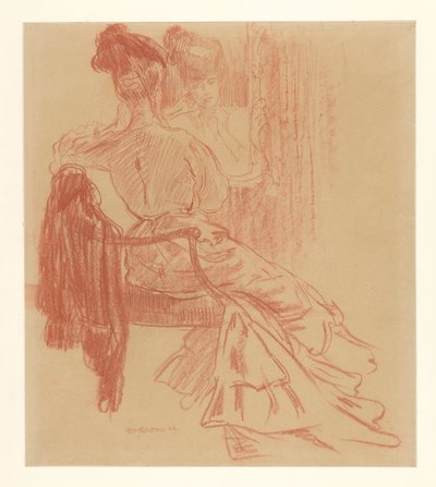 Sitzende Dame vor dem Spiegel von Leo Gestel