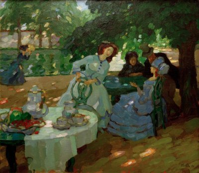 Frühstück im Freien von Leo Putz