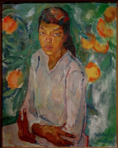 Julia am Orangenstrauch von Leo Putz