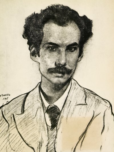 Porträt von Boris Nikolaevich Bugaev von Leon Bakst