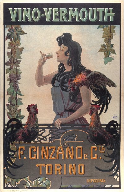 Vino-Vermouth Werbung, ca. 1900 von Leonardo Roda