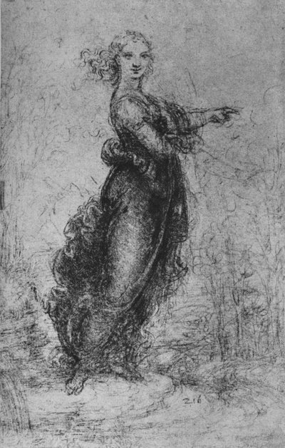 Eine junge Frau zeigt, ca. 1480, 1945 von Leonardo da Vinci