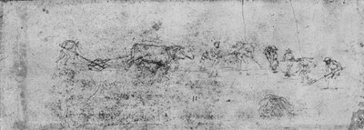 Männer pflügen und graben, ca. 1480 von Leonardo da Vinci