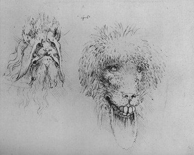 Zwei Köpfe von Monstern, um 1480, 1945 von Leonardo da Vinci