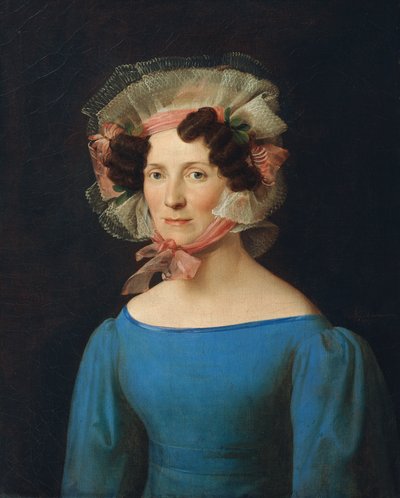 Dame im blauen Kleid von Leopold Kupelwieser