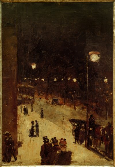 Berliner Straße bei Nacht von Lesser Ury