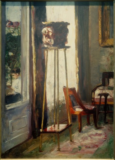 Interieur (Interieurszene und lesende Frau) von Lesser Ury