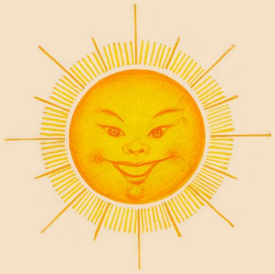 Lächelnde Sonne, Zeichnung von Unbekannt Unbekannt