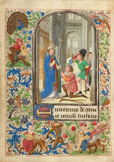 Heiliger Eutropius heilt eine Person von Lieven van Lathem