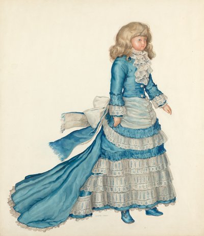 Puppe im blauen Kleid von Lillian Causey